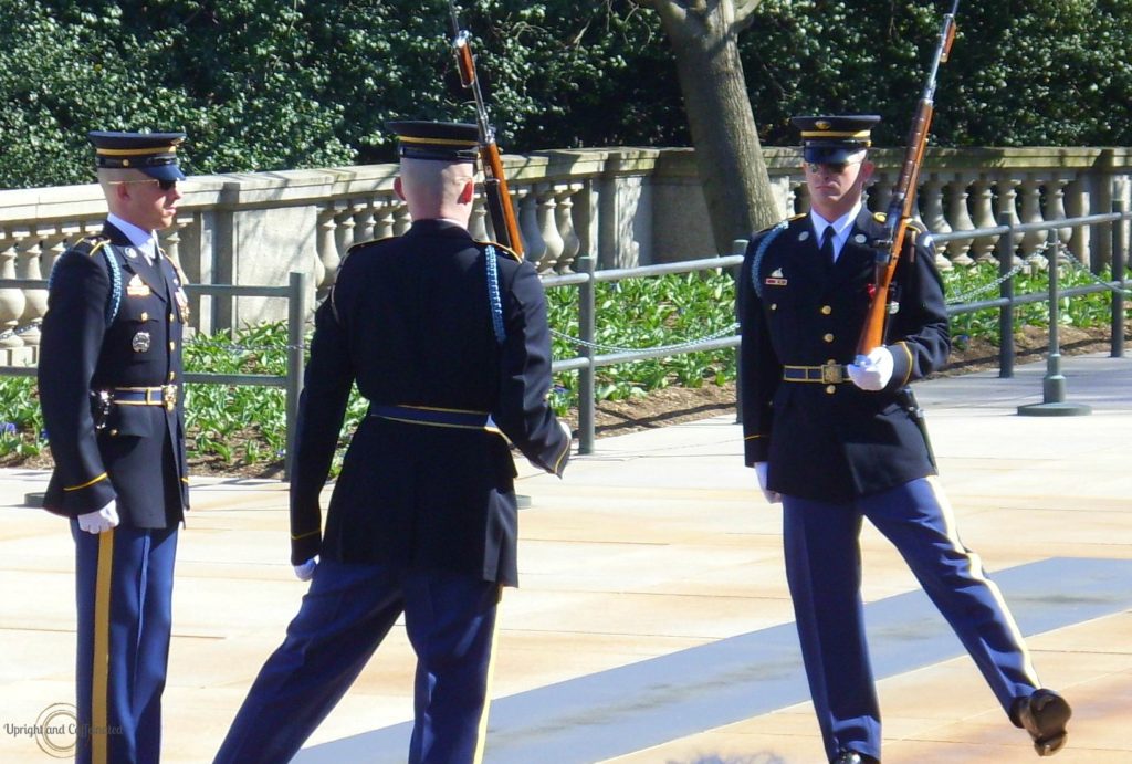 Changing of the Guard Ceremony at the Tomb of Unknown Solider. Arlington National Cemetery, Washington, DC. 