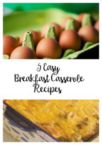 Five easy breakfast casserole recipes. Make these for your family to eat off of for the week, or make when hosting brunch!