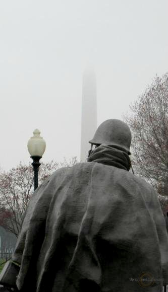 Solider at Korean War Monument in Washington, DC 