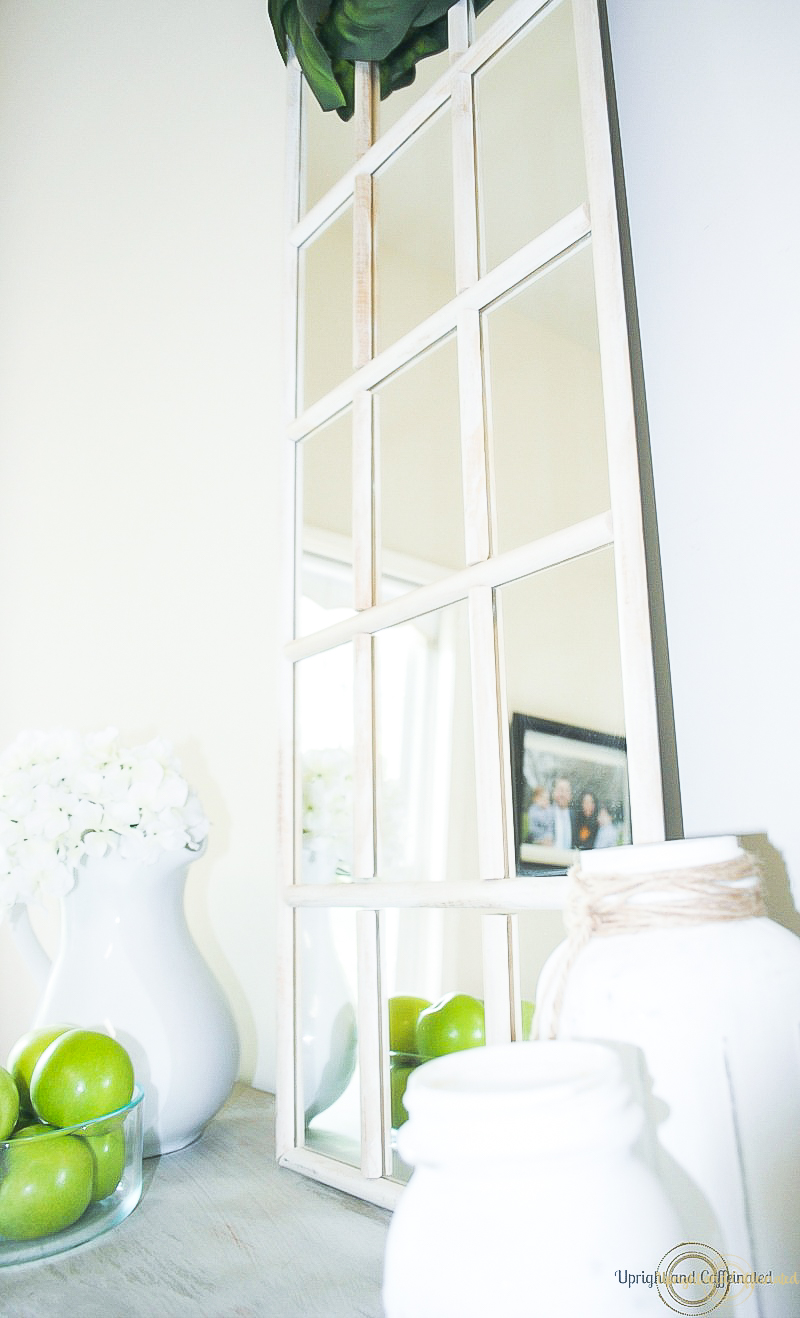 This farmhouse window mirror is one of my favorite IKEA hacks! 