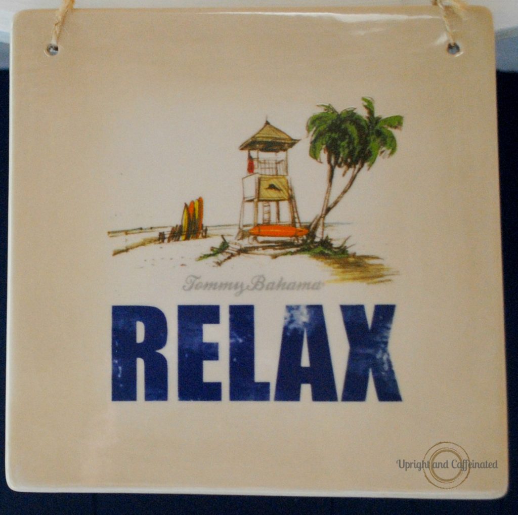 Tommy Bahama RELAX sign for Beach Theme Baby Nursery