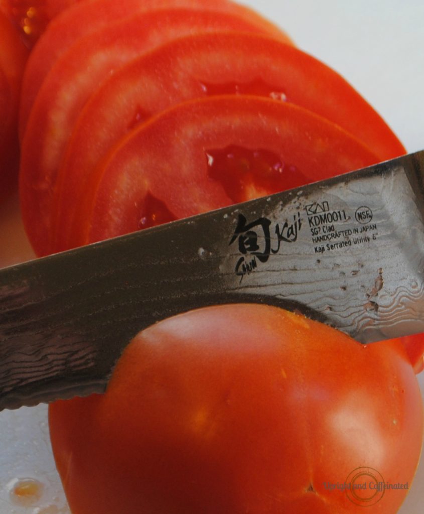 Shun Kaji Knife Parmesan Roasted Tomatoes