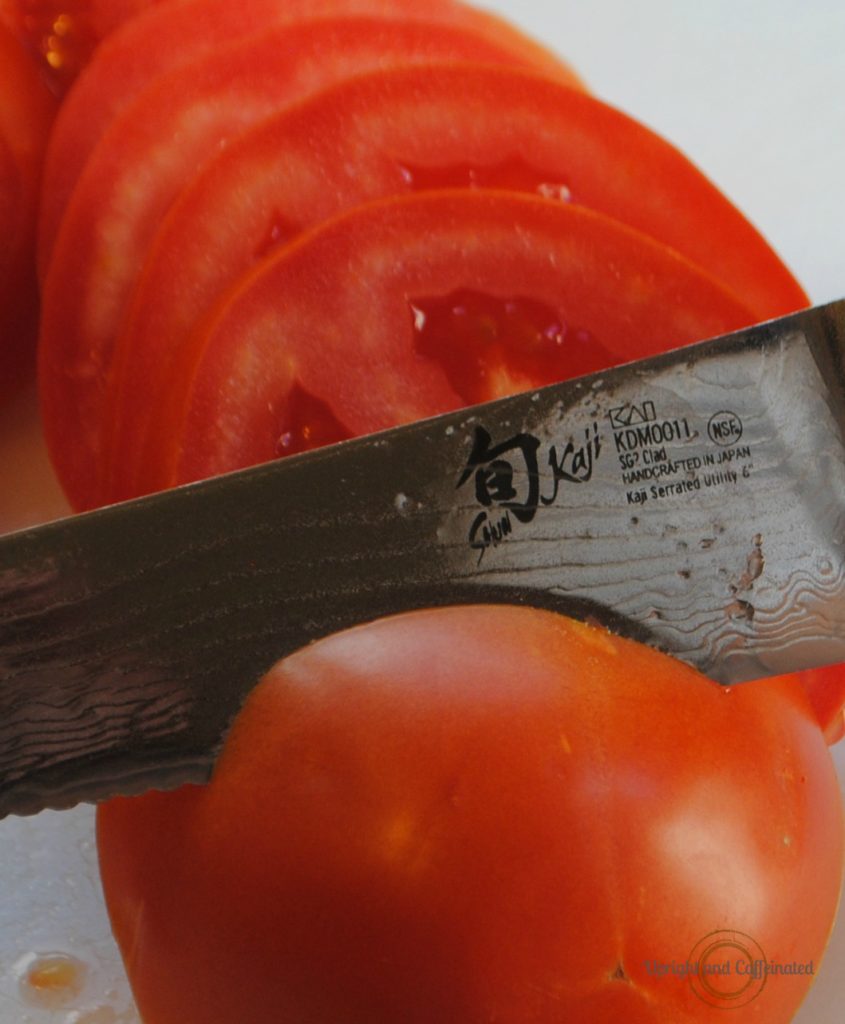 Shun Kaji Knife Parmesan Roasted Tomatoes