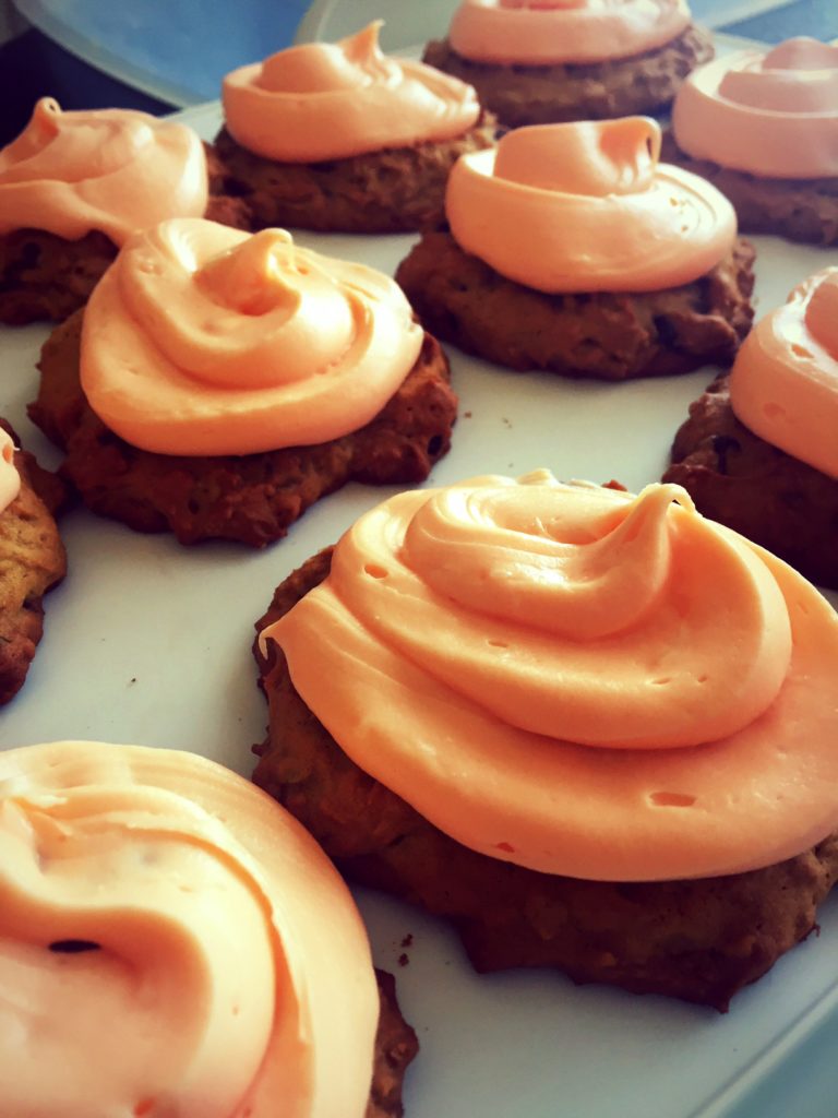 These Chocolate Chip Pumpkin Cookies with Cream Cheese Frosting are AMAZING!!