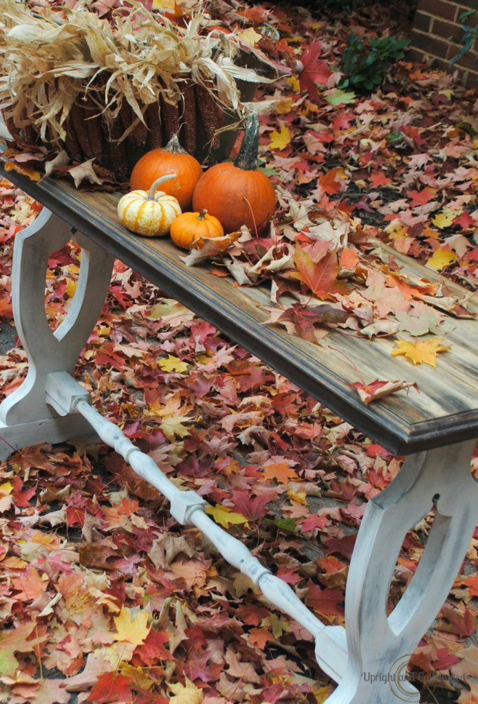 Farmhouse Entryway Table makeover using Wise Owl Chalk Synthesis Paint. 