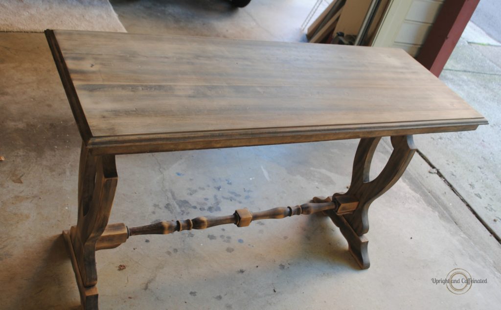 Farmhouse Entryway Table makeover using Wise Owl Chalk Synthesis Paint. 