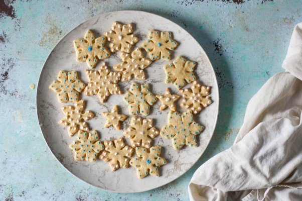 Orange Cardamom Snowflake Cookies