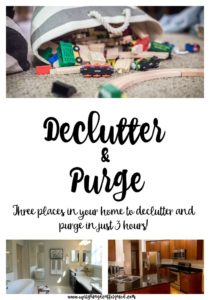 Declutter and Purge three places in your home in just three hours!