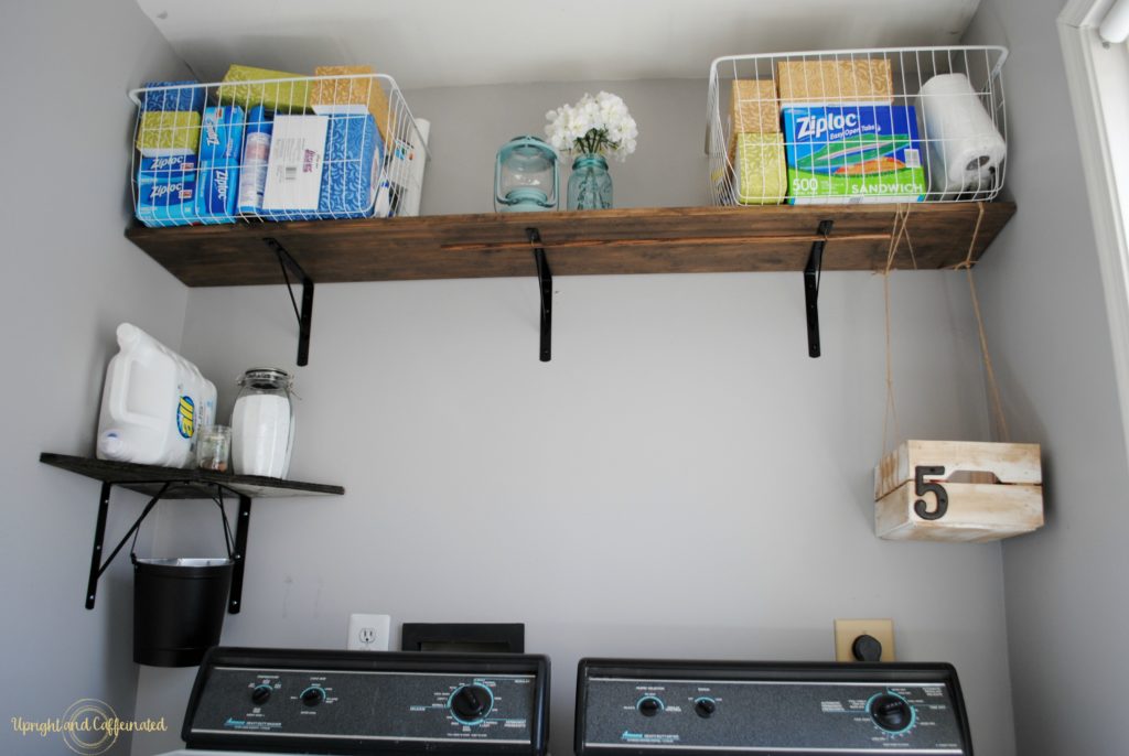 Check out this amazing DIY project. $50 laundry room makeover in a rental. Seriously, that only cost fifty dollars! 