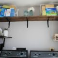 Check out this amazing DIY project. $50 laundry room make over in a rental. Seriously, that only cost fifty dollars!