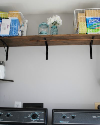 Check out this amazing DIY project. $50 laundry room make over in a rental. Seriously, that only cost fifty dollars!