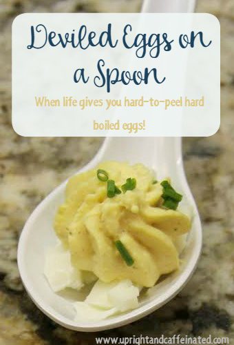 When life gives you hard-to-peel hard boiled eggs, make deviled eggs on a spoon. A full tutorial on how to make adorable deviled eggs on a Chinese-style soup spoon when your egg whites stick to the shell. Great alternative to a traditional deviled egg recipe.