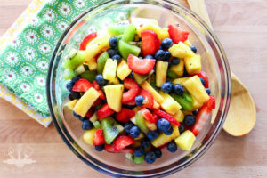 Fruit salad is a great addition to any picnic. This is one of my favorite side dishes for potlucks or picnics!