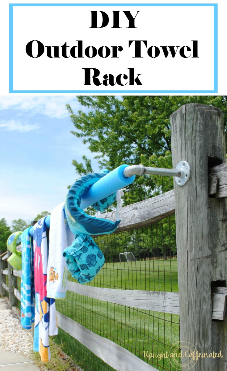 Make this easy DIY outdoor towel rack this summer in less than 30 minutes! 