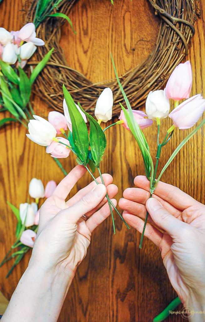 Use faux flowers to make this beautiful summer wreath! 