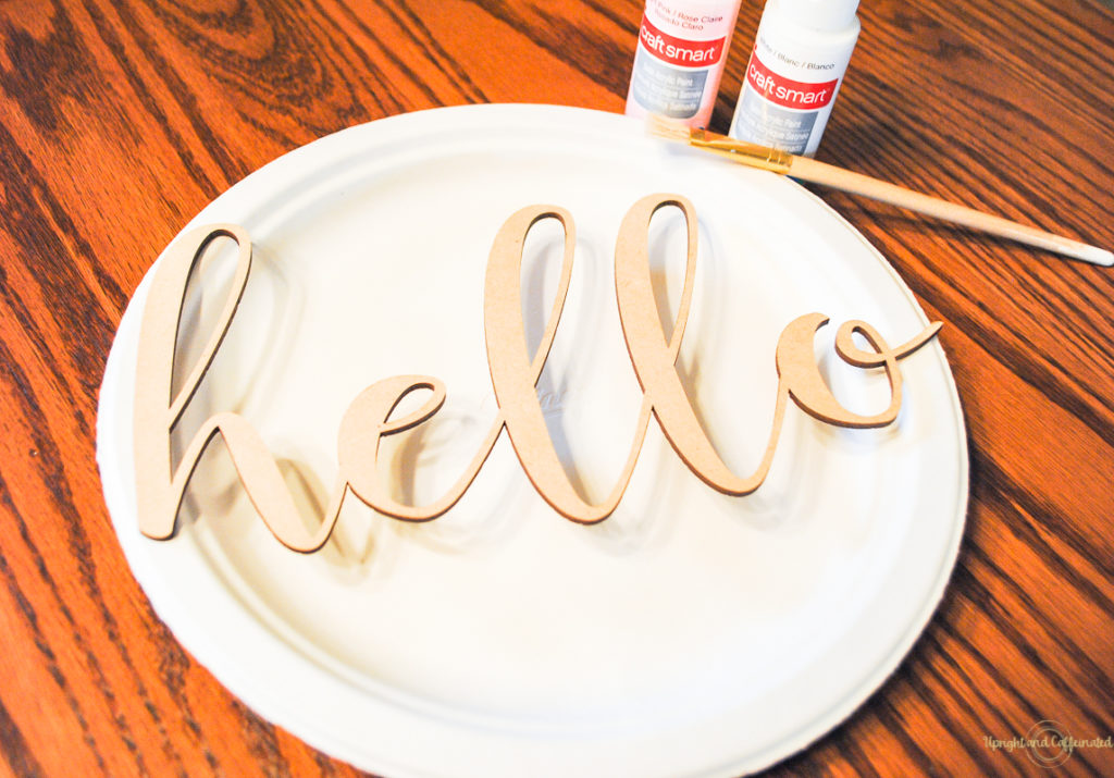 This Hello cutout is the perfect addition to this summer wreath. 