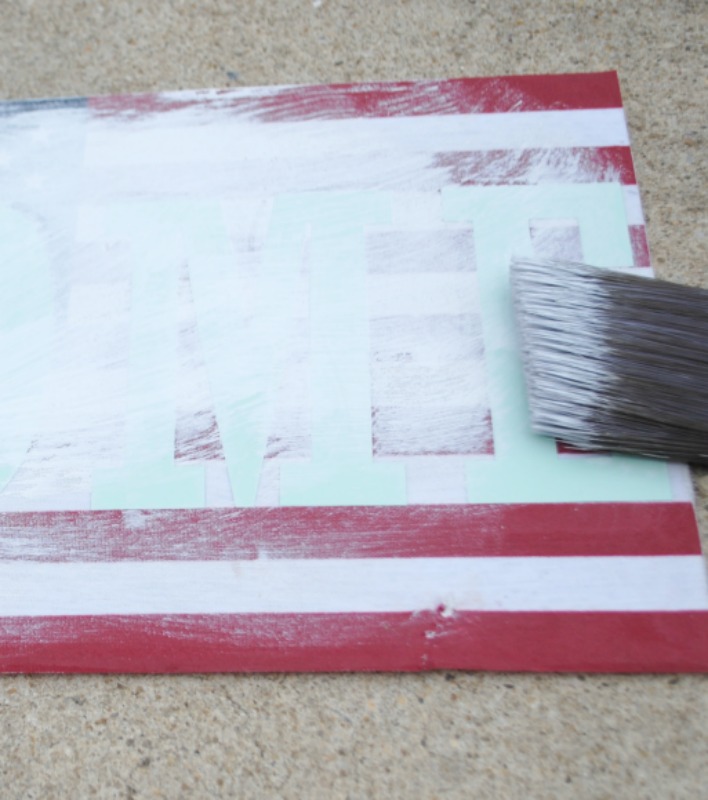 Chalk paint is perfect for this flag sign!