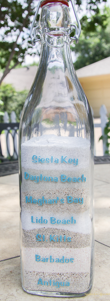 It's like a message in a bottle, but sand from beaches you have visited! This beach souvenir is simple to make using a Cricut Explore Air 2.