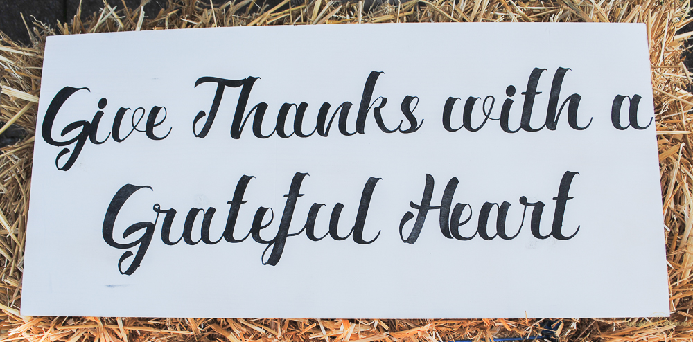 Beautiful for fall, this farmhouse sign is simple and sends a lovely message.