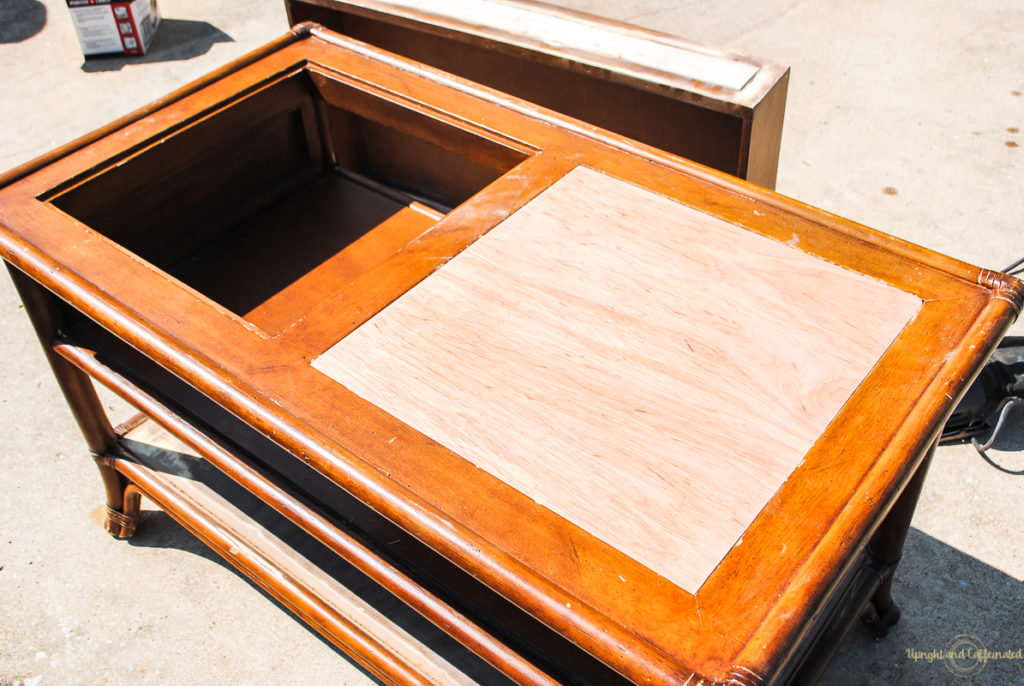 Replacing glass with plywood made this DIY LEgo table safe for kids