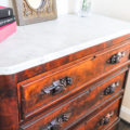 This antique dresser was finished with Wise Owl Lemon Verbena Furniture Salve.