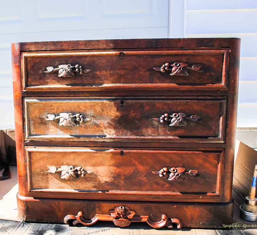 Look at what the furniture salve does to this antique dresser- you won't believe it! 