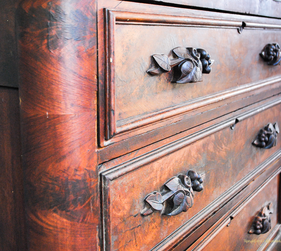 Lemon Verbena furniture salve brought out the rich colors in the wood on this antique dresser. 