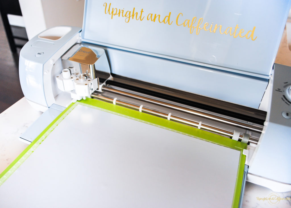 Use a Cricut Explore Air 2 to cut the heat transfer vinyl.