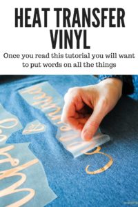 This tutorial will teach you all the tips and tricks to use heat transfer vinyl (HTV) also called iron on vinyl. You will want to put words and graphics on all the things!!