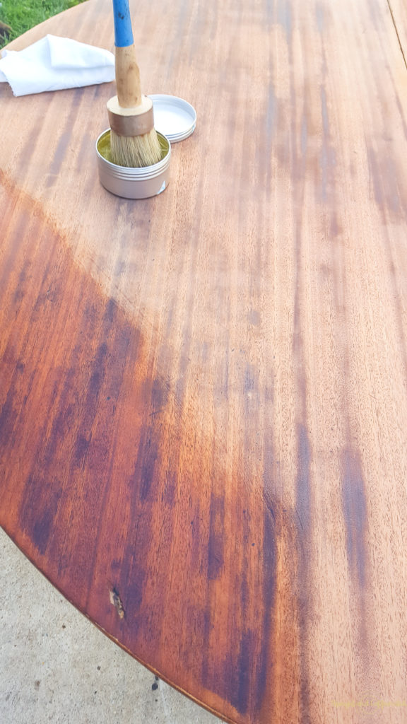 Wise Owl Lemon Verbena Salve gave this round dining table new life. 