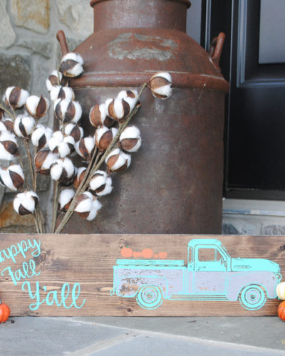 Happy Fall Y'all. Make this fall sign with a Cricut Explore Air 2 and Chalk Couture.