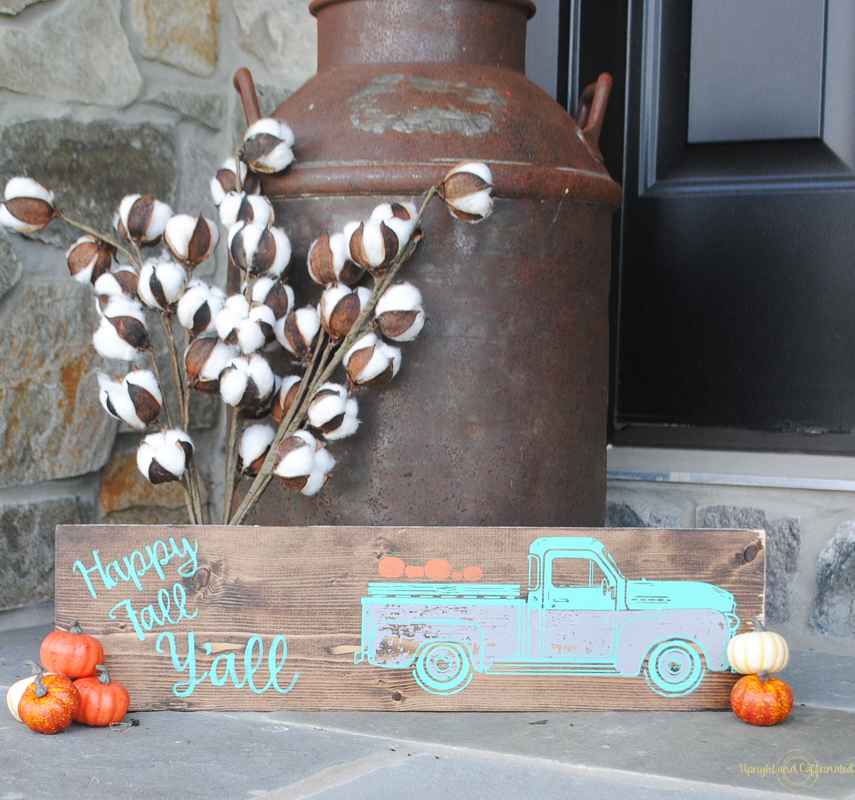 Happy Fall Y'all. Make this fall sign with a Cricut Explore Air 2 and Chalk Couture. 