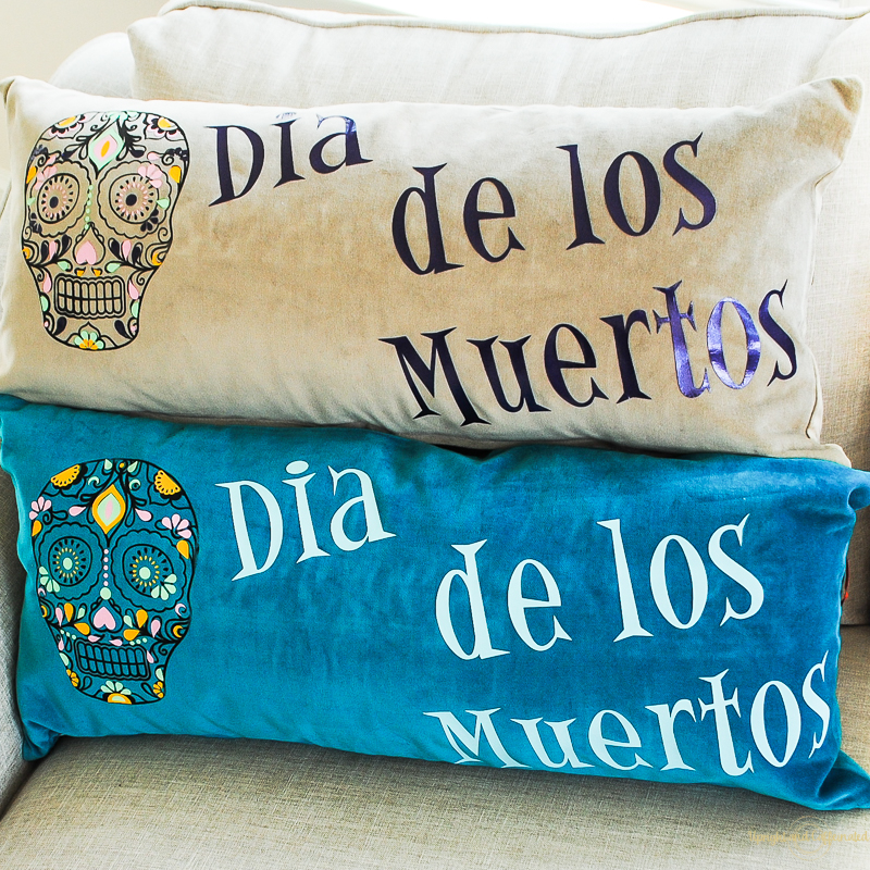 These Coco-inspired pillows are made with HTV Vinyl! 