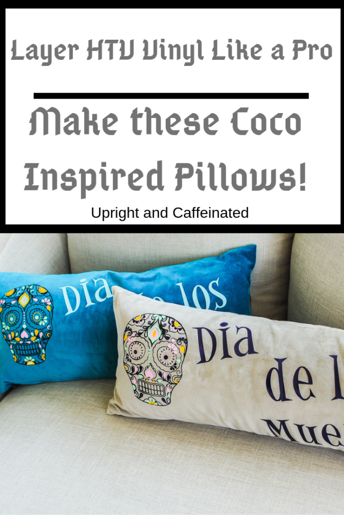 I had no idea you could layer HTV vinyl like this! What an awesome set of pillows. Looks like the characters from Disney's Coco! 
