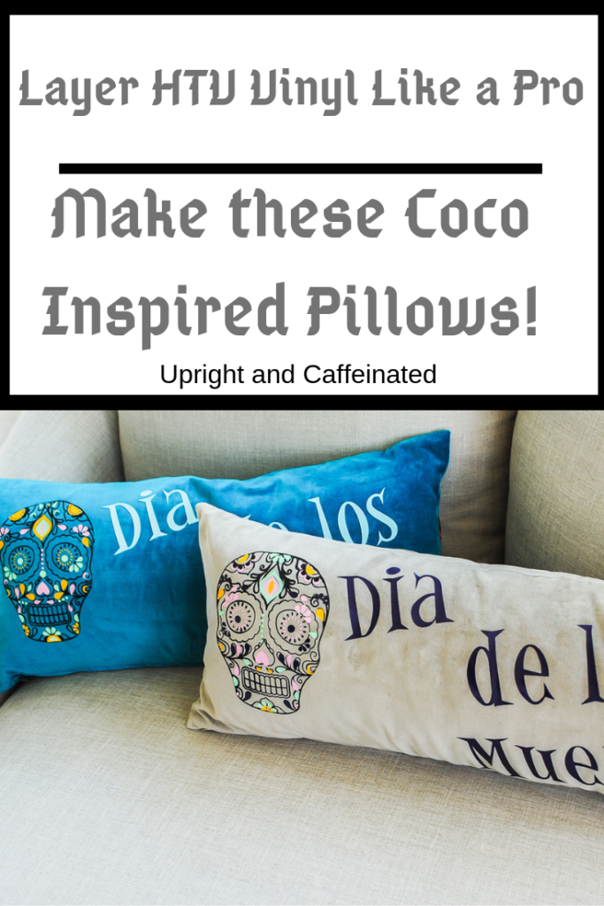 I had no idea you could layer HTV vinyl like this! What an awesome set of pillows. Looks like the characters from Disney's Coco!