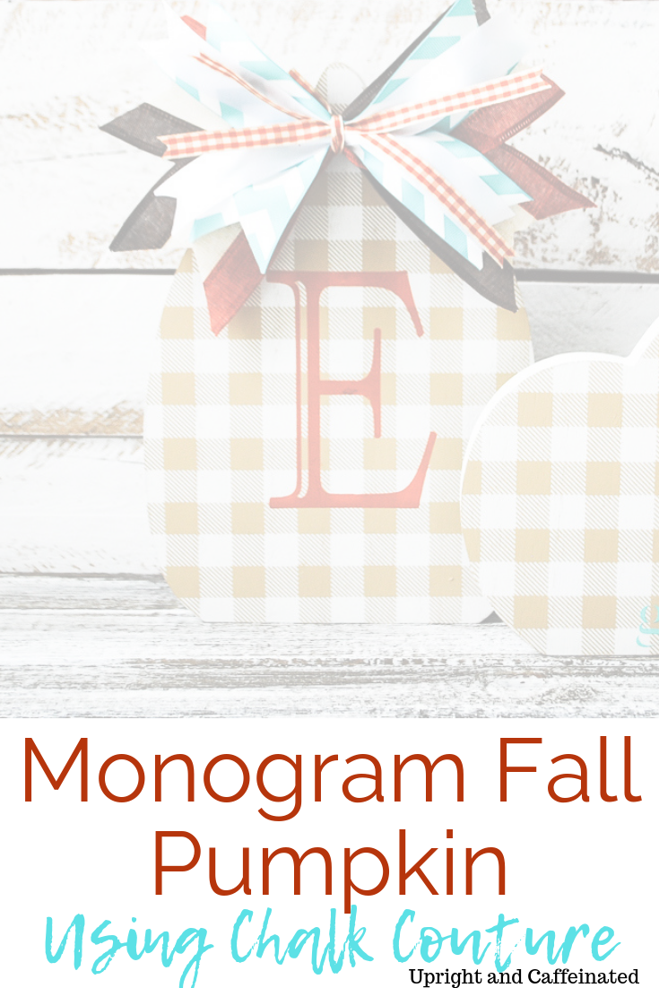 Monogram pumpkin wooden cutout