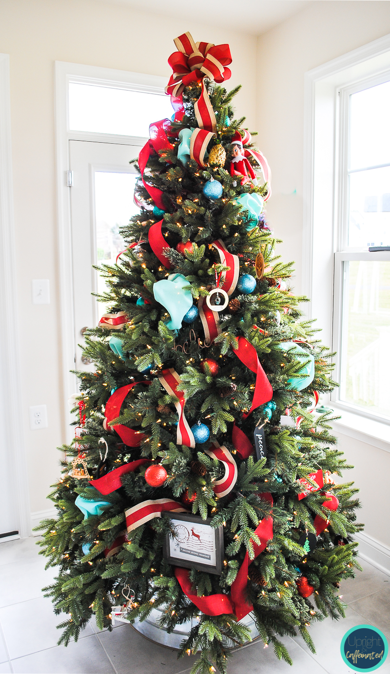 How To Put Ribbon on a Christmas Tree - Upright and Caffeinated