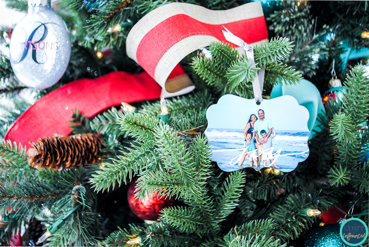 Christmas tree decorated with ribbon